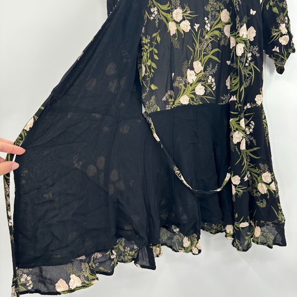 Reformation Monica Anastasia Floral Ruffle V-neck Tie Wrap Mini Dress - Picture 9 of 11